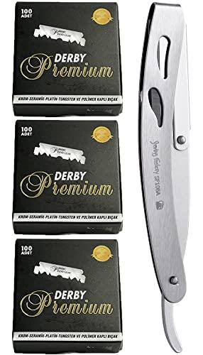 The Shave Factory Straight Edge Razor Kit (Matte / 300 Derby Premium Single Edge Razor Blades)