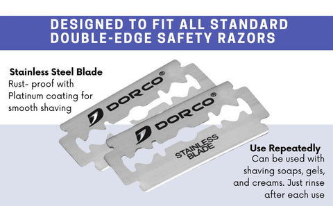 Dorco ST300 Double Edge Razor Blade 100ct Blue