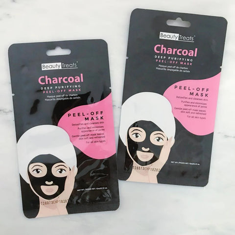 BEAUTY TREATS Charcoal Purifying Facial Mask Display Box - 24 Pieces