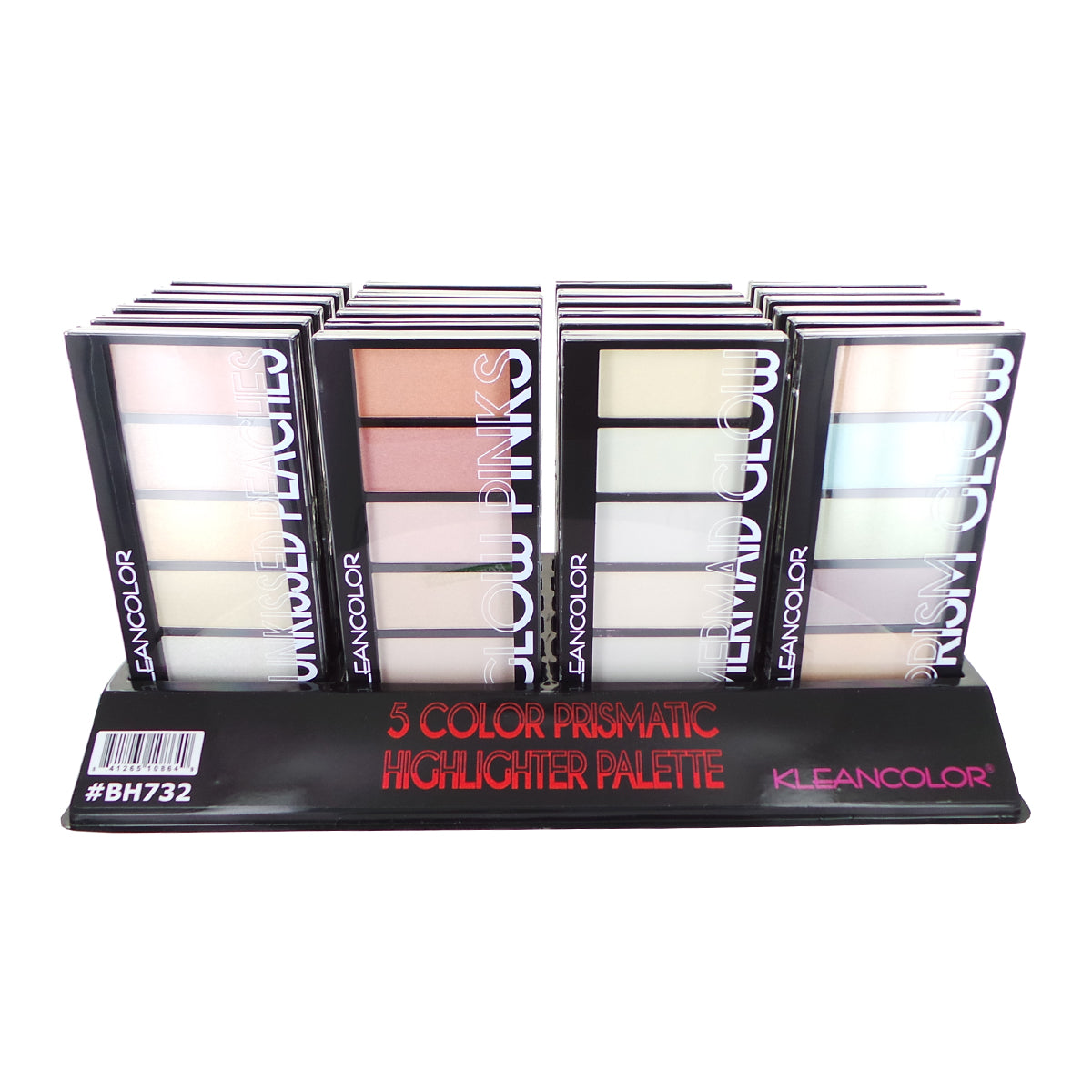 KLEANCOLOR 5 Color Prismatic Highlighter Palette Display Set, 24 Pieces