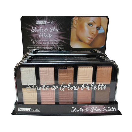 BEAUTY TREATS Strobe & Glow Palette Display Set, 12 Pieces