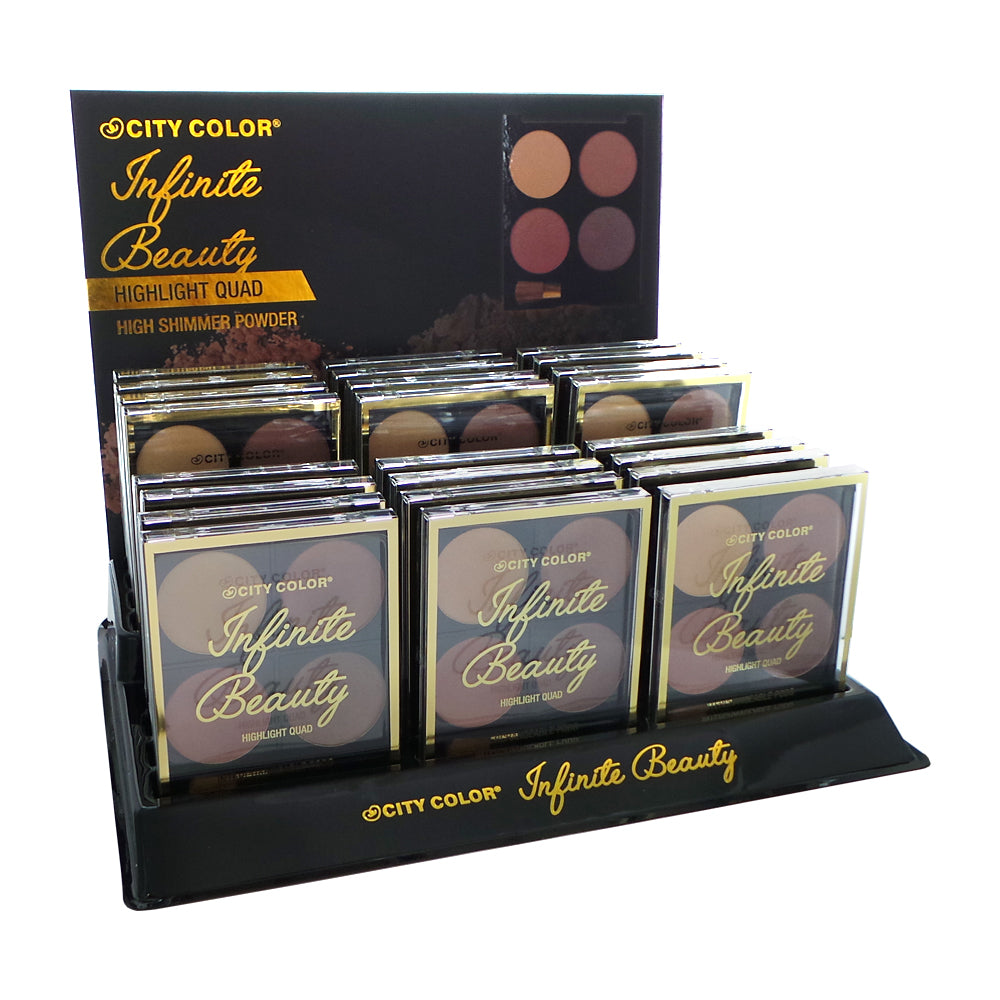 CITY COLOR Infinite Beauty Highlight Quads Display Set, 24 Pieces