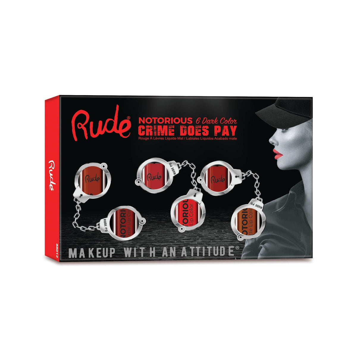 RUDE Crime Does Pay 6 Notorious Liquid Lip Color Set - Dark