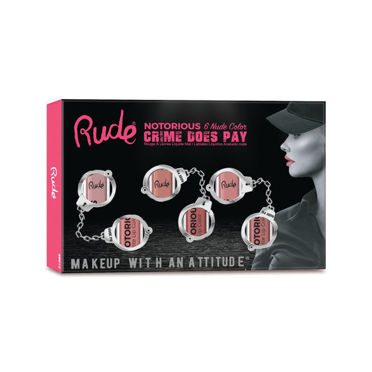 RUDE Crime Does Pay 6 Notorious Lip Color Set - Nude