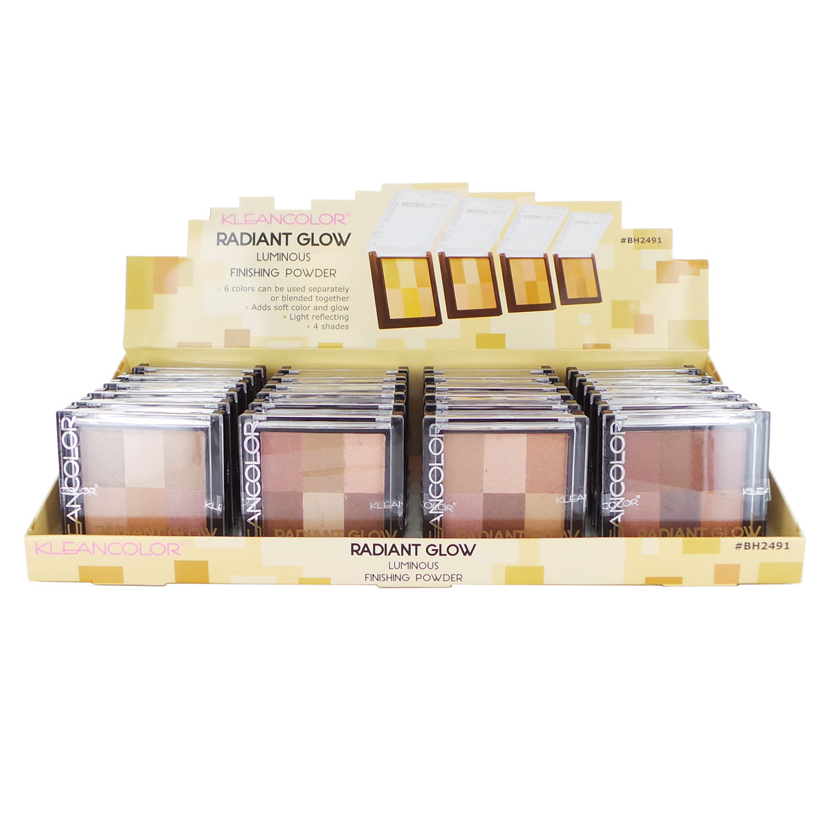 KLEANCOLOR Radiant Glow Luminous Finishing Powder Display Set, 24 Pieces