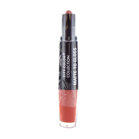 CITY COLOR Matte To Gloss Dual-Ended Matte Lipstick with Lip Gloss