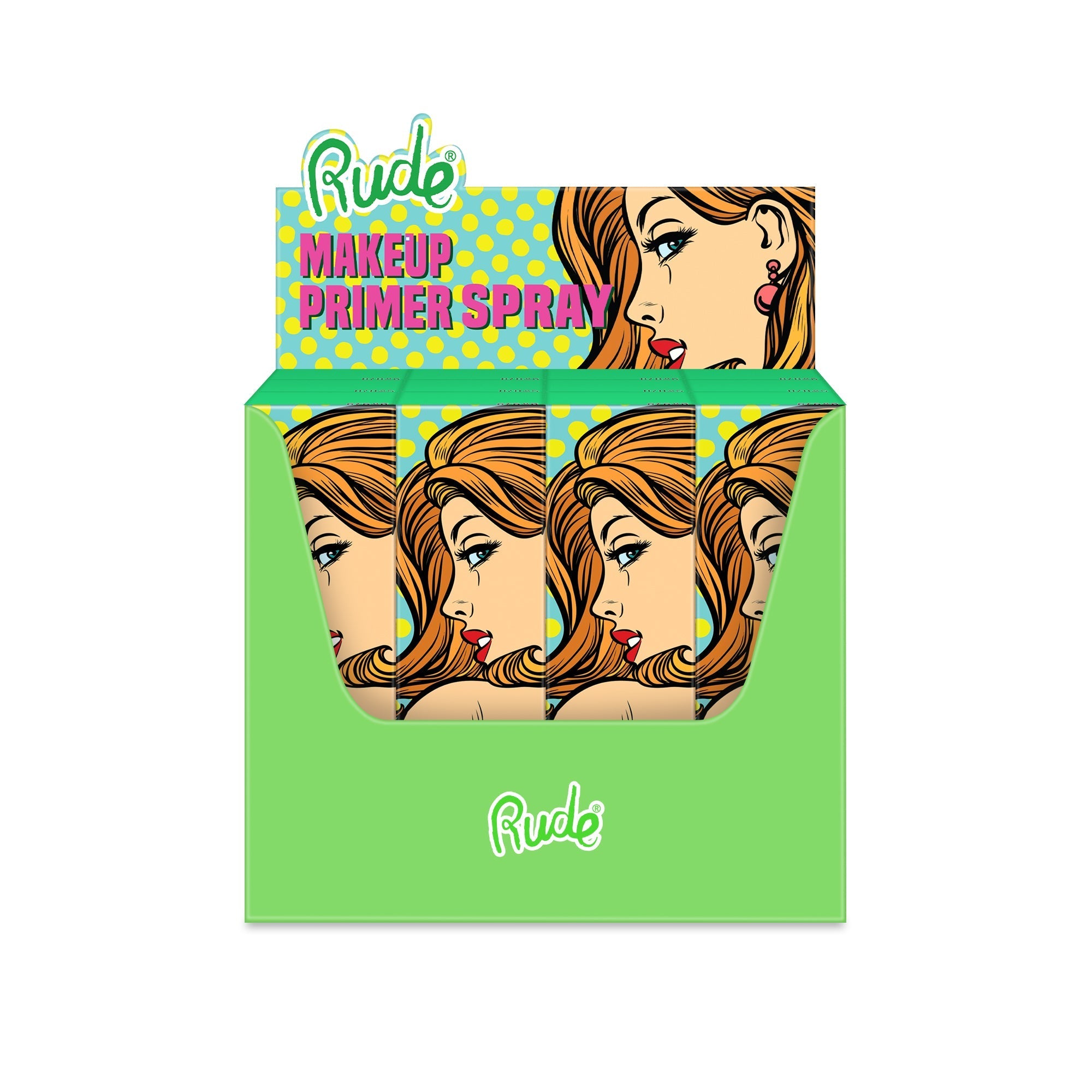 RUDE Make Up Primer Spray Paper Display Set, 12 Pieces