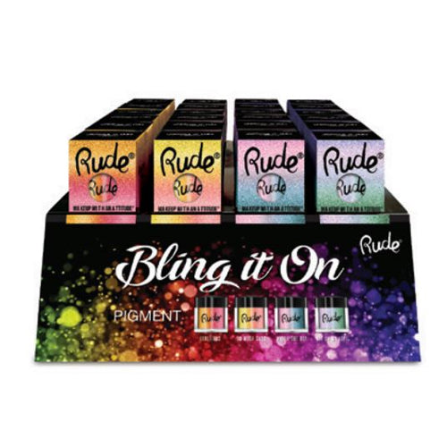 RUDE Bling It On Pigment Acrylic Display Set, 48 Pieces