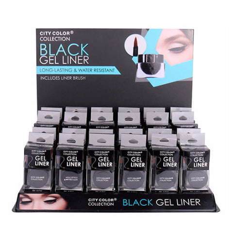 CITY COLOR Creamy Gel Liner Black Display Case Set 24 Pieces