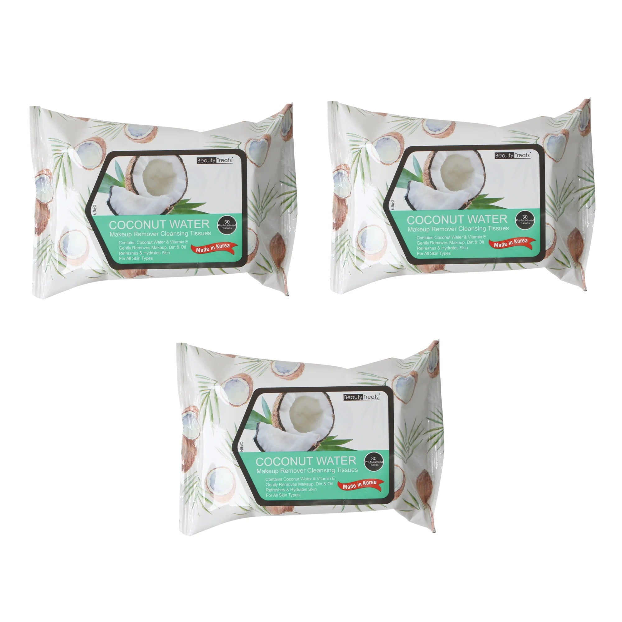 BEAUTY TREATS Coconut Water Makeup Remover Cleaning Tissues