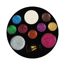 BEAUTY TREATS 10 Color Perfect Glitter Palette Display Case Set 12 Pieces