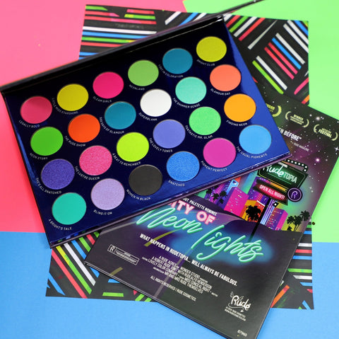 RUDE City of Neon Lights - 24 Vibrant Pigment & Eyeshadow Palette