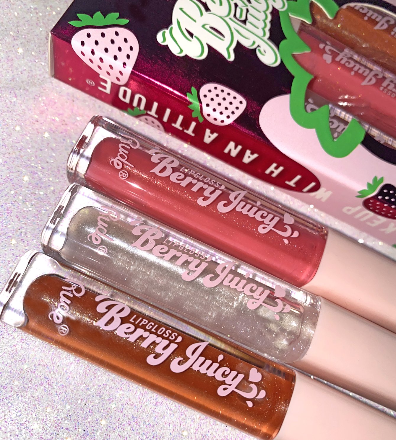 RUDE Berry Juicy Lip Gloss Set - Shimmer