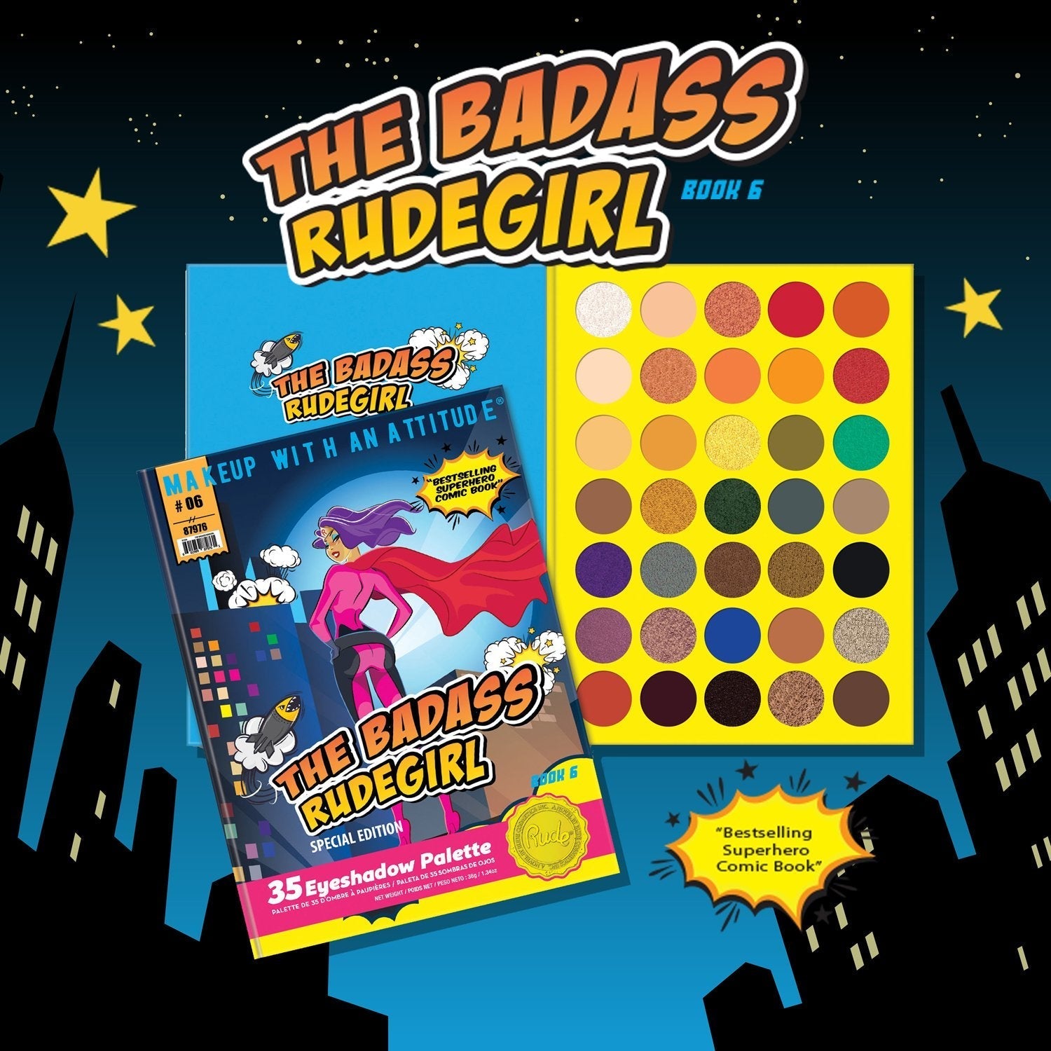 RUDE The Badass RudeGirl 35 Eyeshadow Palette - Book 6