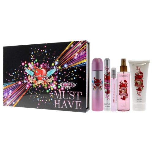 Cuba Must Have Heartbreaker by Cuba for Women - 5 Pc Gift Set 3.4oz EDP Spray, 1.17oz EDP Spray, 0.5oz EDP Spray, 6.7oz Body Spray, 6.7oz Body Splash