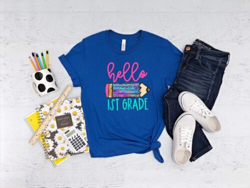 Watercolor 1st Grade shirt 100% Cotton T-shirt High Quality